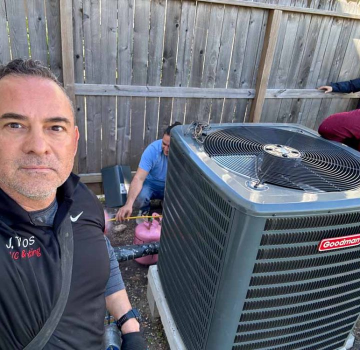 Skilled HVAC professional testing AC system performance with advanced diagnostic equipment